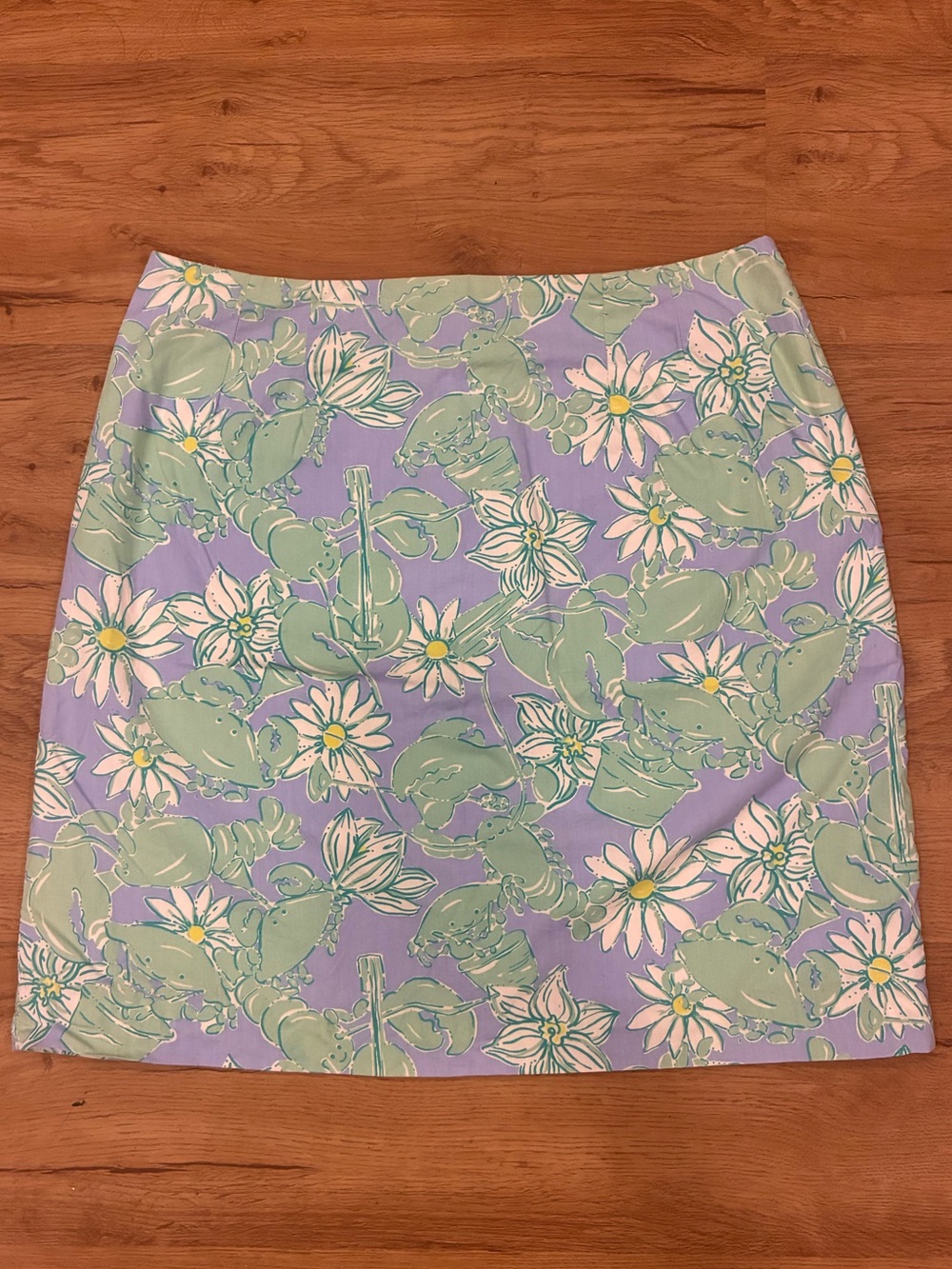 Lilly Pulitzer Lavender Mini Skirt with Mint Floral Print